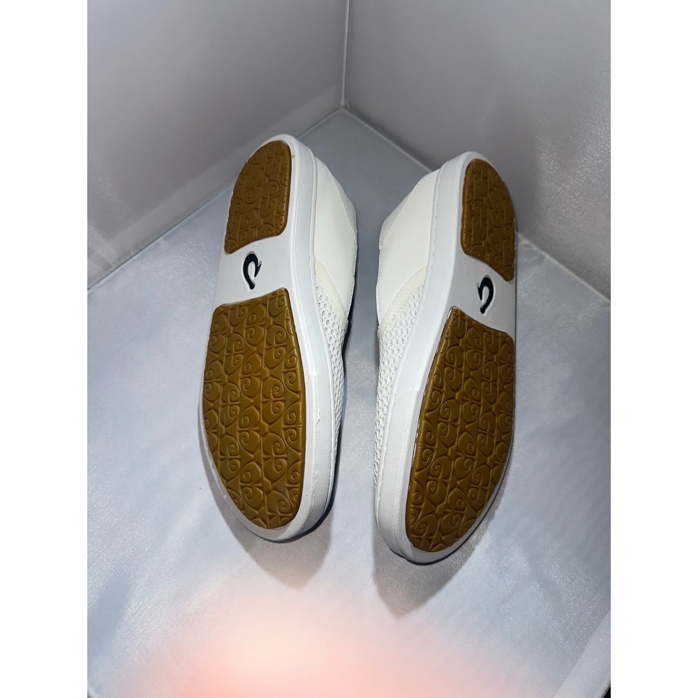OluKai Pehuea Womens 7.5 White Mesh Slip On Sneakers 20271-WBWB Drop-In Heel - Picture 4 of 8